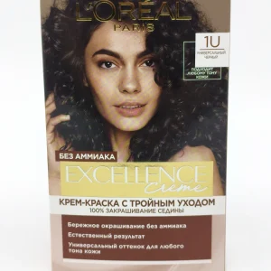 Крем-краска для волос L*OREAL Excellence №1U (универсальный черный) 72+48+12+60 мл.