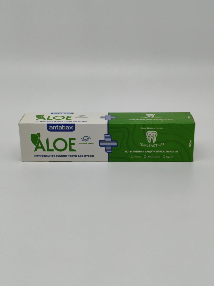 Зубная паста ANTABAX aloe (без фтора) 100 мл. Зубная паста ANTABAX aloe (без фтора) 100 мл.