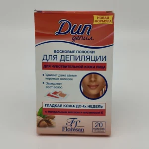 Восковые полоски DEEP с миндальным маслом и витамином Е (для чувствительной кожи лица) 20 полосок