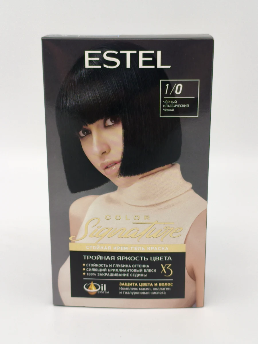 Крем-краска для волос ESTEL Signature №1/0 (черный классический) 2х60+2х15+2х10 мл. Крем-краска для волос ESTEL Signature №1/0 (черный классический) 2х60+2х15+2х10 мл.