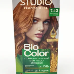 Крем-краска для волос STUDIO Bio color №7.43 (огненный рыжий) 50+50+15 мл.