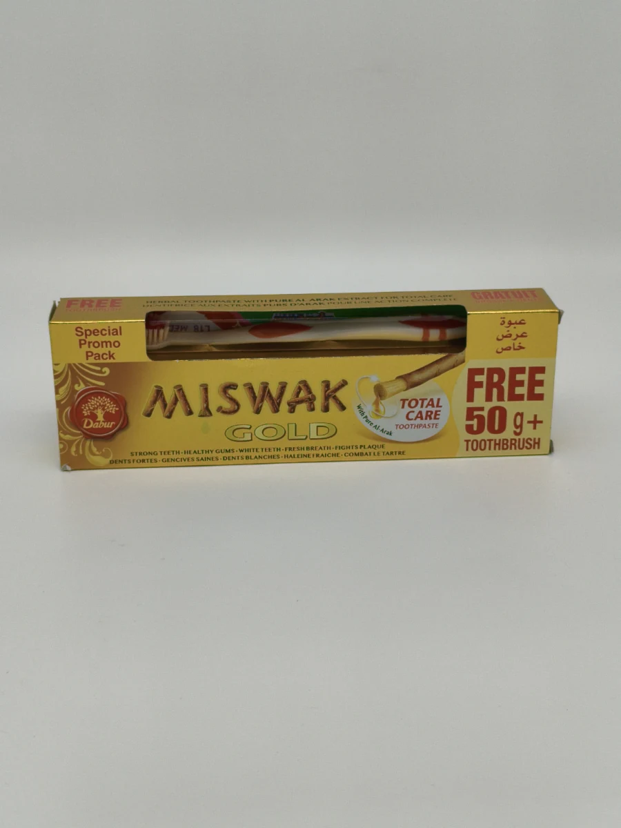 Зубная паста DABUR Miswak (GOLD + зубная щетка) 170 г. Зубная паста DABUR Miswak (GOLD + зубная щетка) 170 г.