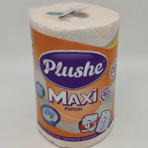 Полотенца бумажные Plushe Maxi (рулон под втулку, 200 листов 20х22см.,) 1шт.
