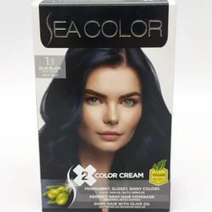 Крем-краска для волос SEA COLOR №1.1 (иссиня-черный) 2х50+75+10 мл.