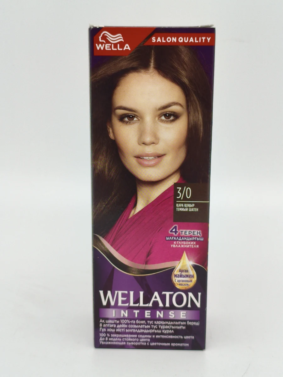 Крем-краска для волос Wellaton №3/0 (темный шатен) 50+50+10 мл. Крем-краска для волос Wellaton №3/0 (темный шатен) 50+50+10 мл.