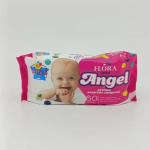 Влажные салфетки Flora care Angel (детские, гипоаллергенные, арт.8476) 60 шт.