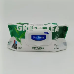 Влажные салфетки DeepFresh с клапаном (с ароматом зеленого чая) 120 шт.