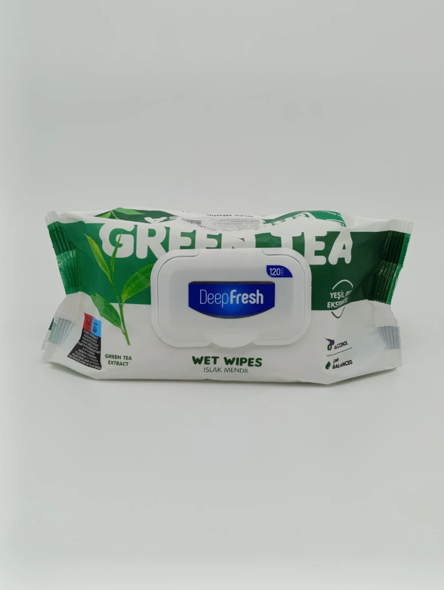 Влажные салфетки DeepFresh с клапаном (с ароматом зеленого чая) 120 шт. Влажные салфетки DeepFresh с клапаном (с ароматом зеленого чая) 120 шт.