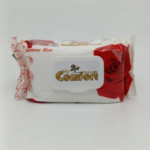 Влажные салфетки MyComfort с клапаном (с ароматом розы) 120 шт.